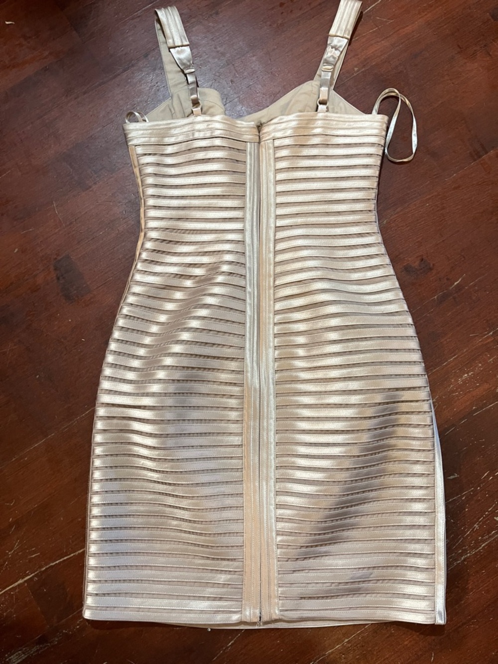 BCBGMaxAzria Metallic Gold Mini Bandage Dress - Picture 5 of 10